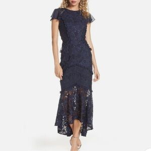 Chi chi London Navy Lace Dress